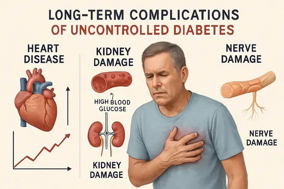 Long-term complications of uncontrolled diabetes
